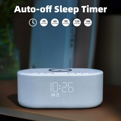 Odokee Sound Machine Alarm Clock for Bedrooms with Wireless Charging - Putty