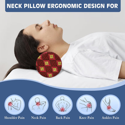 Neck Roll Pillow for Sleeping,Ergonomic Cylinder Tube Pillows for Cervical Spine and Neck Support,Versatile Roll Pillow for Bed,Office,and Travel,Memory Foam Bolster with Washable Cover