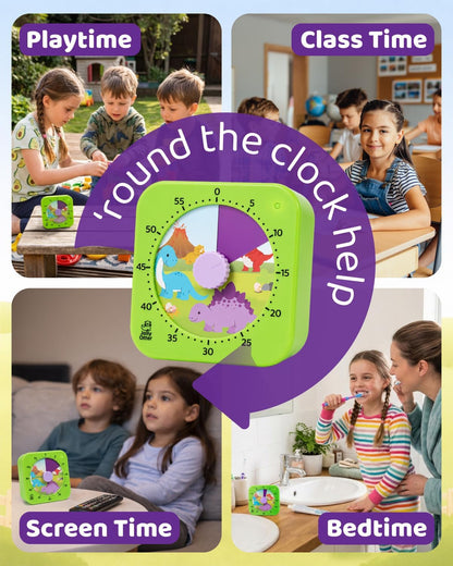 Visual Timer for Kids - The Perfect Kids Timer Visual Aid for Classroom, Home & Desk Use - Great for Study, Productivity, Toddlers Shower & Potty Training Time 60 Minute Countdown Timers (Dinosaur)