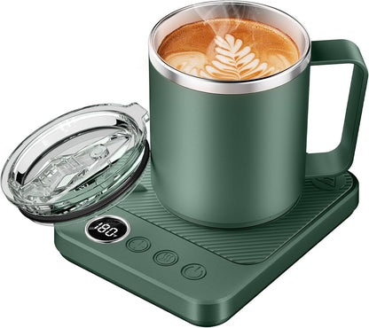 Felibeaco Coffee Mug Warmer & Mug Set for Desk, Smart Coffee Cup Warmer with 16oz Heated Mug, Cup Heater with Auto Shut Off for Office/Home, Coffee Gifts for Women/Men/Dad on Father‘s Day, Red