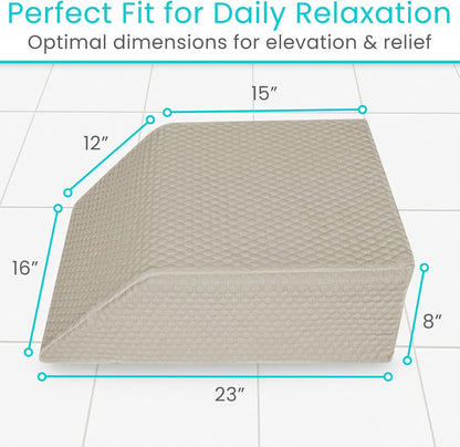 Xtra-Comfort Leg Elevation Pillow for Sleeping, Swelling, Post Surgery - Memory Foam Bed Wedge Pillow- Support Cushion for Pregnancy, Leg, Foot Rest