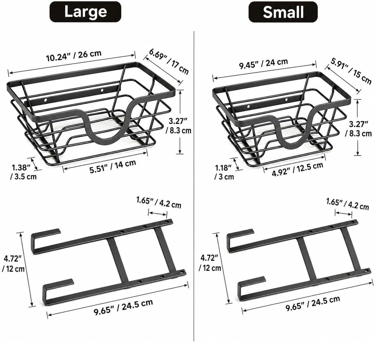 TIDIIABODE Pot Lid Organizer, Adjustable Kitchen Pot Lid Holder Inside Cabinet, Kitchen Cabinet Organizer Hanging for Food Storage Container, Pot, Pan Lid & Bakeware, Black