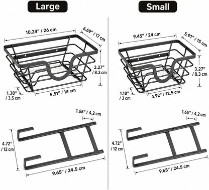 TIDIIABODE Pot Lid Organizer, Adjustable Kitchen Pot Lid Holder Inside Cabinet, Kitchen Cabinet Organizer Hanging for Food Storage Container, Pot, Pan Lid & Bakeware, Black