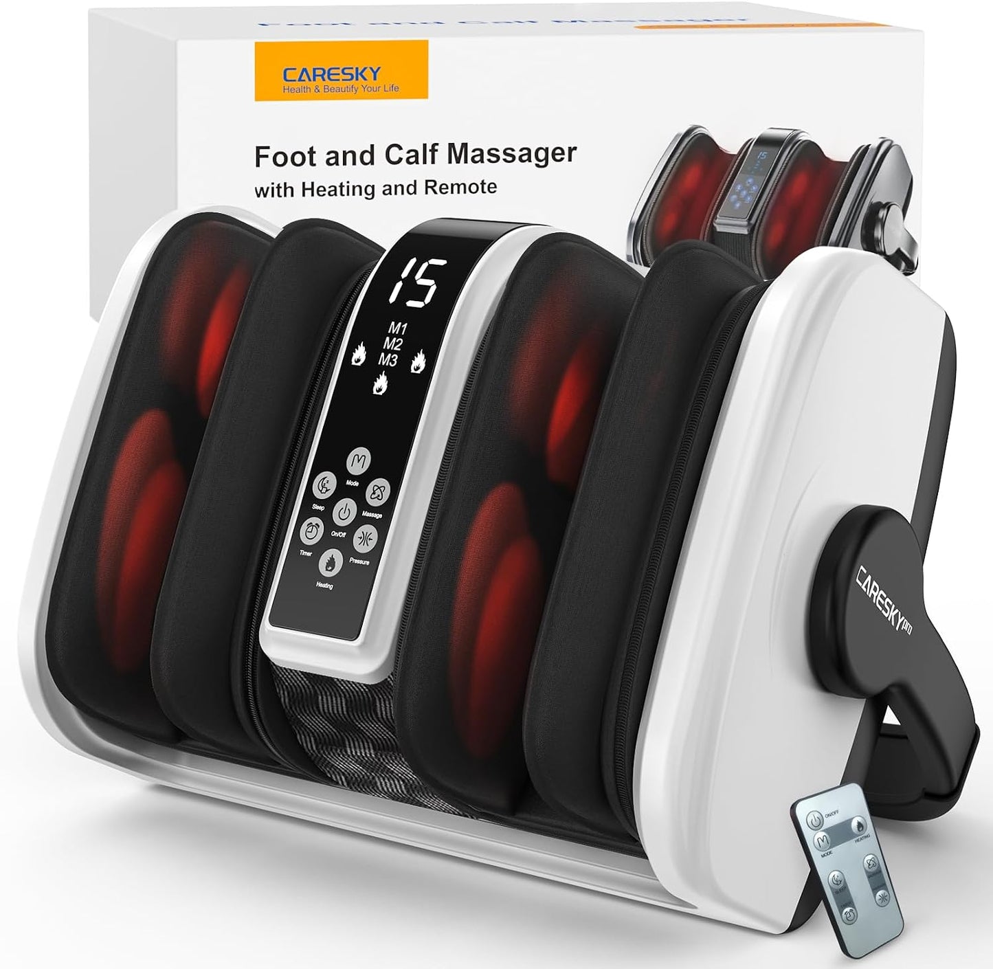 Shiatsu Foot Massager with Heat, Deep Kneading Foot Massager for Plantar Fasciitis, Neuropathy, Circulation and Pain Relief, Foot and Calf Massage at Home/Office