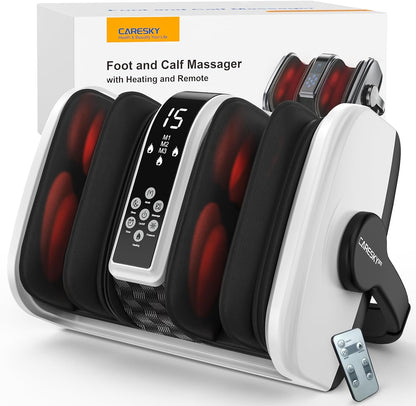 Shiatsu Foot Massager with Heat, Deep Kneading Foot Massager for Plantar Fasciitis, Neuropathy, Circulation and Pain Relief, Foot and Calf Massage at Home/Office
