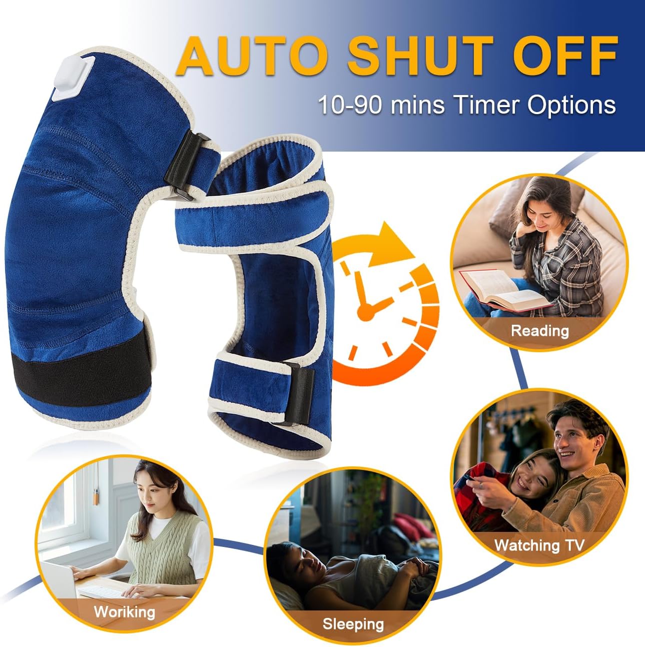 Foot Warmer, Electric Heating Pad for Foot&Ankle Pain Relie Fast Heating | Auto Shut Off Double Sided Heated Feet Warmer with Adjustable Temp for All Day Use to Relieve Achilles Tendonitis(1-Pack)