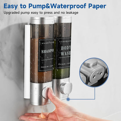 Shampoo and Conditioner Dispenser,Shower Soap Dispenser 3 Chamber No Drill Wall-Mounted Shampoo Dispenser for Shower Wall Mounted Shower Dispenser for Bathroom Hotel Large Capacity,Black