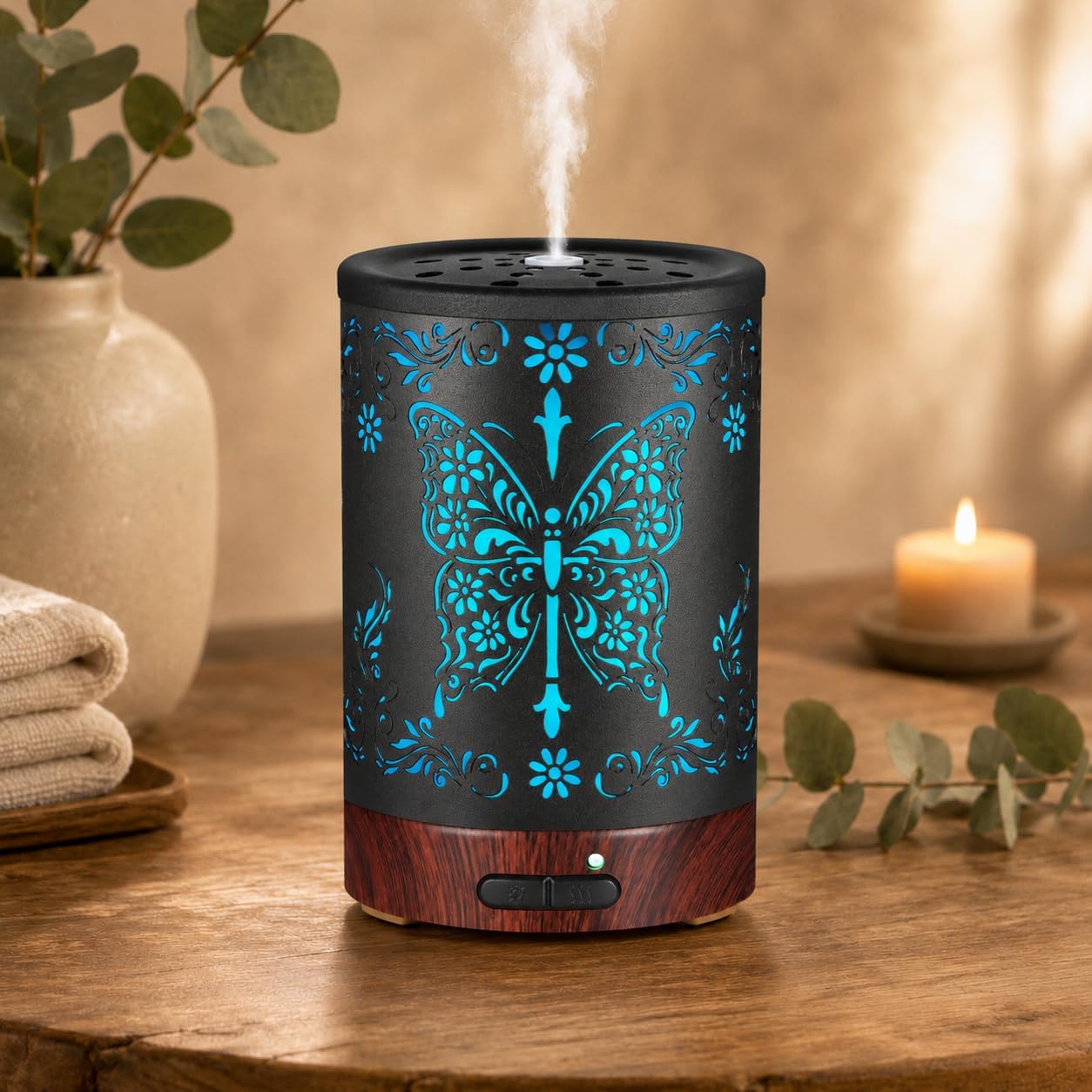 Tree Essential Oils Diffuser for Home 150ML Aromatherapy Diffuser | Birthday Gifts for Women mom,Metal Cool Mist Humidifier with 7 Colors Lights Waterless Auto Off Air Diffusers