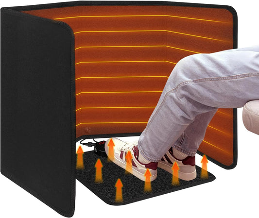 Under Desk Heater with Heated Floor Mat-Personal Portable Space Heaters Indoor-Foot Warmer with 12H Timer & 8 Heat Levels