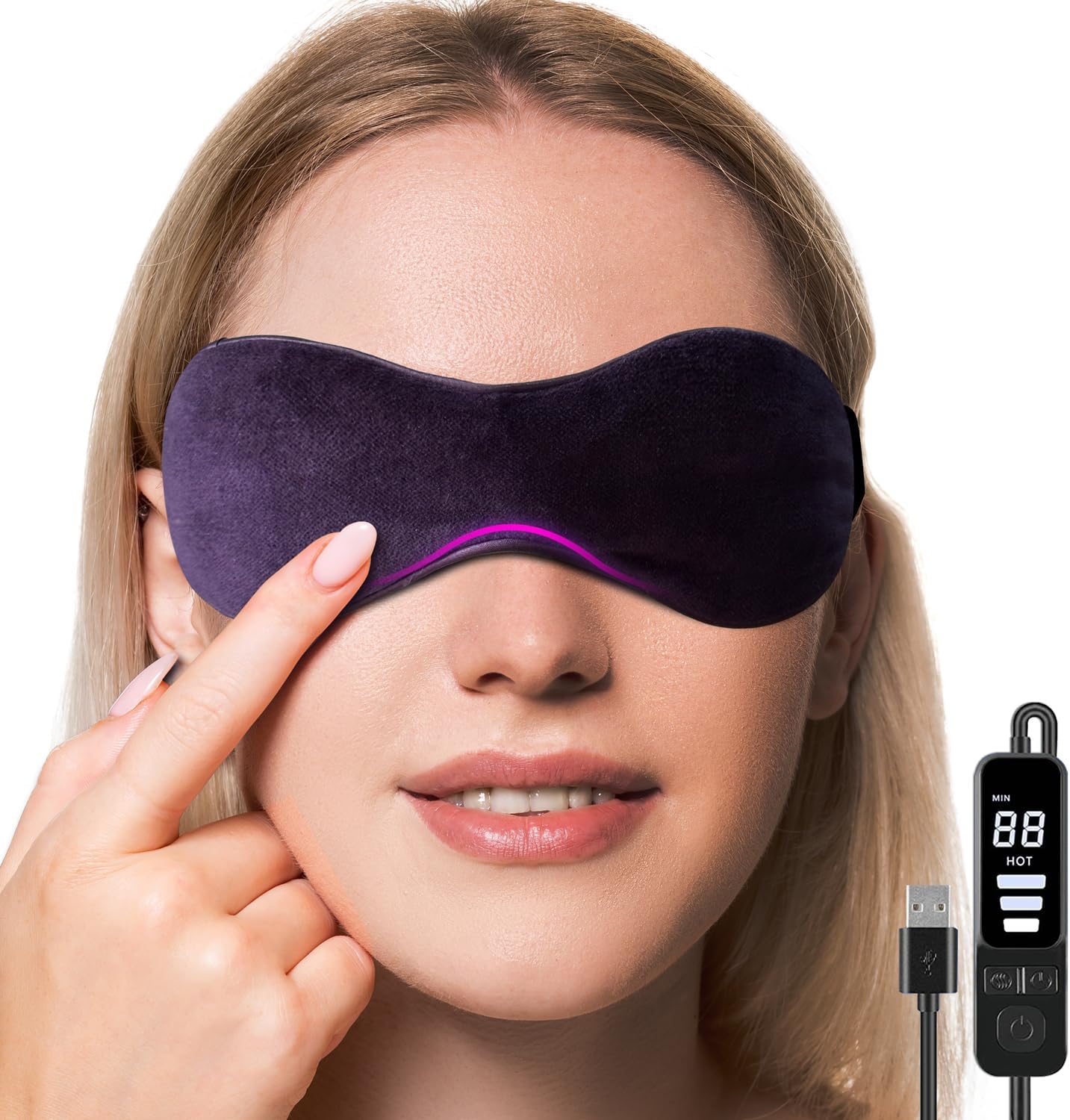 Heated Eye Mask for Dry Eyes,Warm Eye Compress Mask with Temperature & Timer Control,Stye Eye Treatment,Warm Compress for Eyes