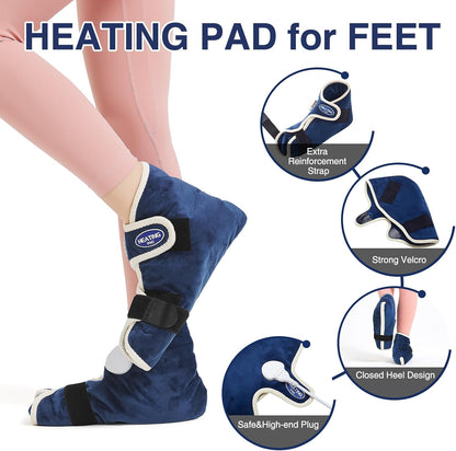 Foot and Ankle Heating Pad for Plantar Fasciitis, Electric Feet Warmers