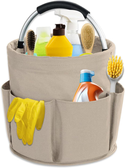 17L Cleaning Caddy with Handle, Cleaning Supplies Organizer, Foldable Storage Basket, Cleaning Supply Caddy, Portable Multi Cleaning Bucket Bag for Home, Garden (Blue)