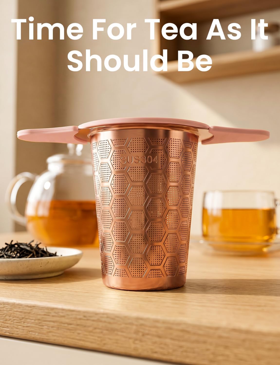 Tea Infuser for Loose Leaf Tea,Stainless Steel Tea Infuser with Heat Proof Silicone Handles,Extra Fine Mesh Tea Strainers Filter Fine Tea Leaves Effectively,Fits TeaPots/Mugs