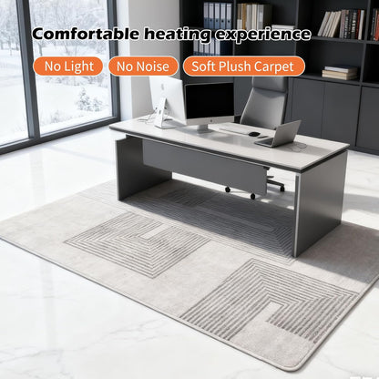 Electric Heated Carpet 35x55in Soft Plush Heating Rug 450W CX | Instant Warmth in 30s, 60 Heat Levels 12h Timer, Energy Efficient Safety Protection Ideal for Home Office Playroom 120V