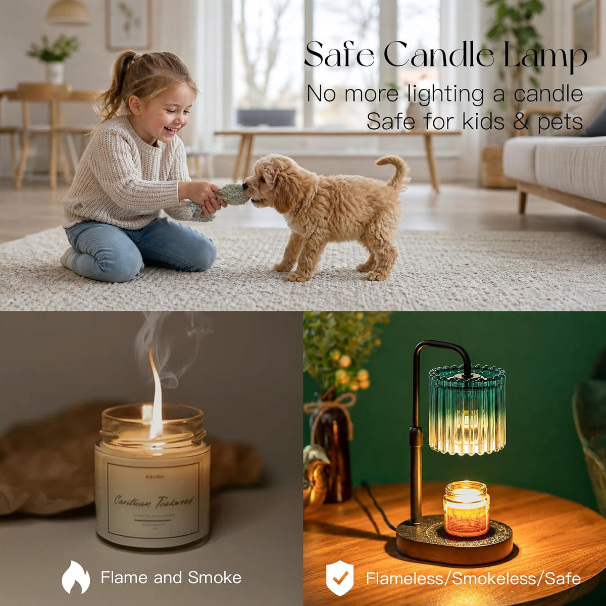 Candeldo Candle Warmer Lamp with Timer: Black Wax Melt Warmer