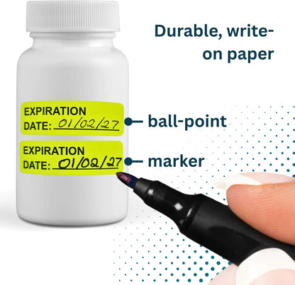 Pantry Labels for Containers, Waterproof Date & Contents Food Labels, 1" x 2" (25.4 x 50.8mm), 500/Roll, Writable