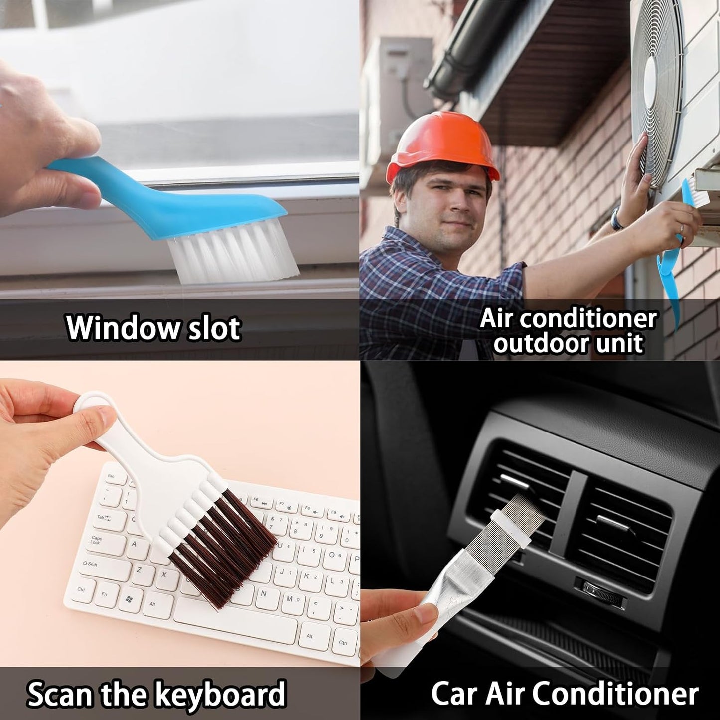 Jeffdad 3 Pcs Air Conditioner Fin Comb Cleaner Kit, Ac Fin Comb Condenser Coil Brush, Radiator Fin Comb Straightener Refrigerator Tools, Evaporator Radiator Repair Clean Tool