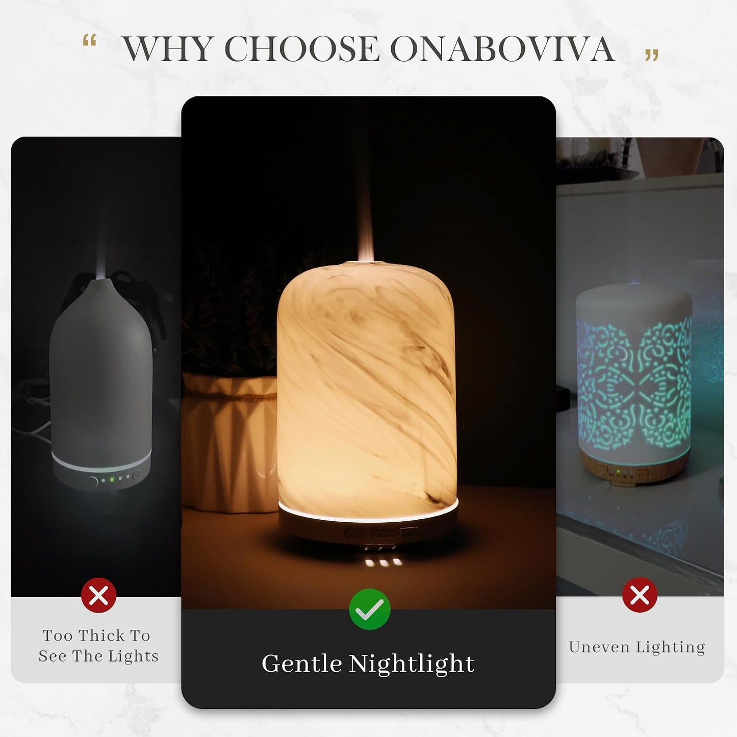 Essential Oil Diffuser - 2.4MHz Ultrasonic Glass Diffuser with Pulse/Continuous Mist & Night Light, Waterless Auto-Off, Silent Aromatherapy Diffuser for Home, Office, Yoga, Spa, Gifts & Home Decor.