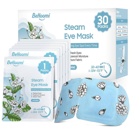 BeHoomi 30Packs Steam Eye Mask, Heated Eye Mask for Dry Eyes, Chamomile