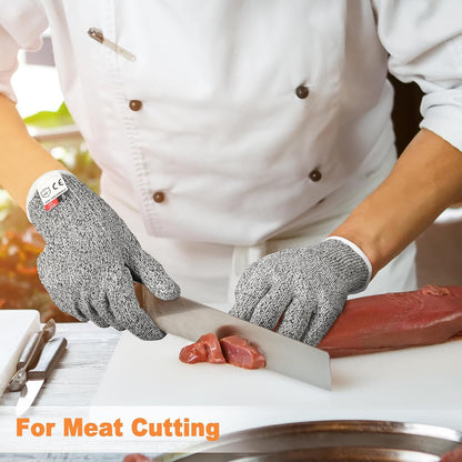 Xuhal 20 Pairs Cut Resistant Gloves Level 5 Protection Cutting Safety Kitchen Anti Cut Gloves for Kitchen (L)