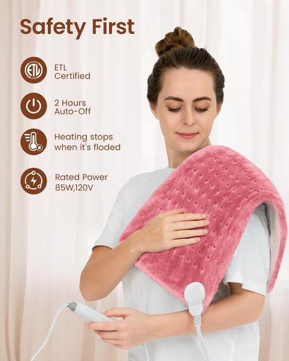 RENPHO Electric Heating Pad for Back with 10 Heat Levels, FSA Eligible HSA | Fit for Neck, Shoulder, Knee, Arm & Leg, Birthday Gift for Women, Men, Mom & Dad, HSA Approved, ETL Certified, 12 x 24", Gray