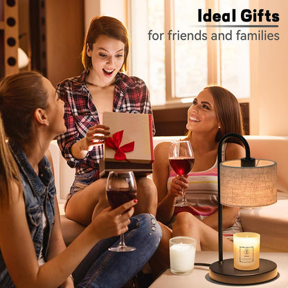 FINCMY Candle Warmer Lamp with Timer, Dimmable Candle Wax Warmer Electric Candle Warmer with Replacement Bulbs, Bedroom Home Decor Compatible with Various Candles (Linen)