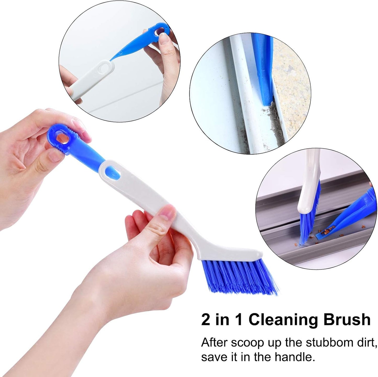 2 Pcs Cleaning Brush Small Scrub Brush for Cleaning Sink Bathroom Kitchen Edge Corner Grout Household Use with Handle