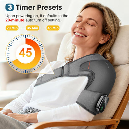 Upgraded Shoulder Heating Pad, Heated Shoulder Brace with 5 Heat Levels and 5 Vibration Modes for Men and Women Rotator Cuff, Arthritis and Frozen Shoulder Pain Relief