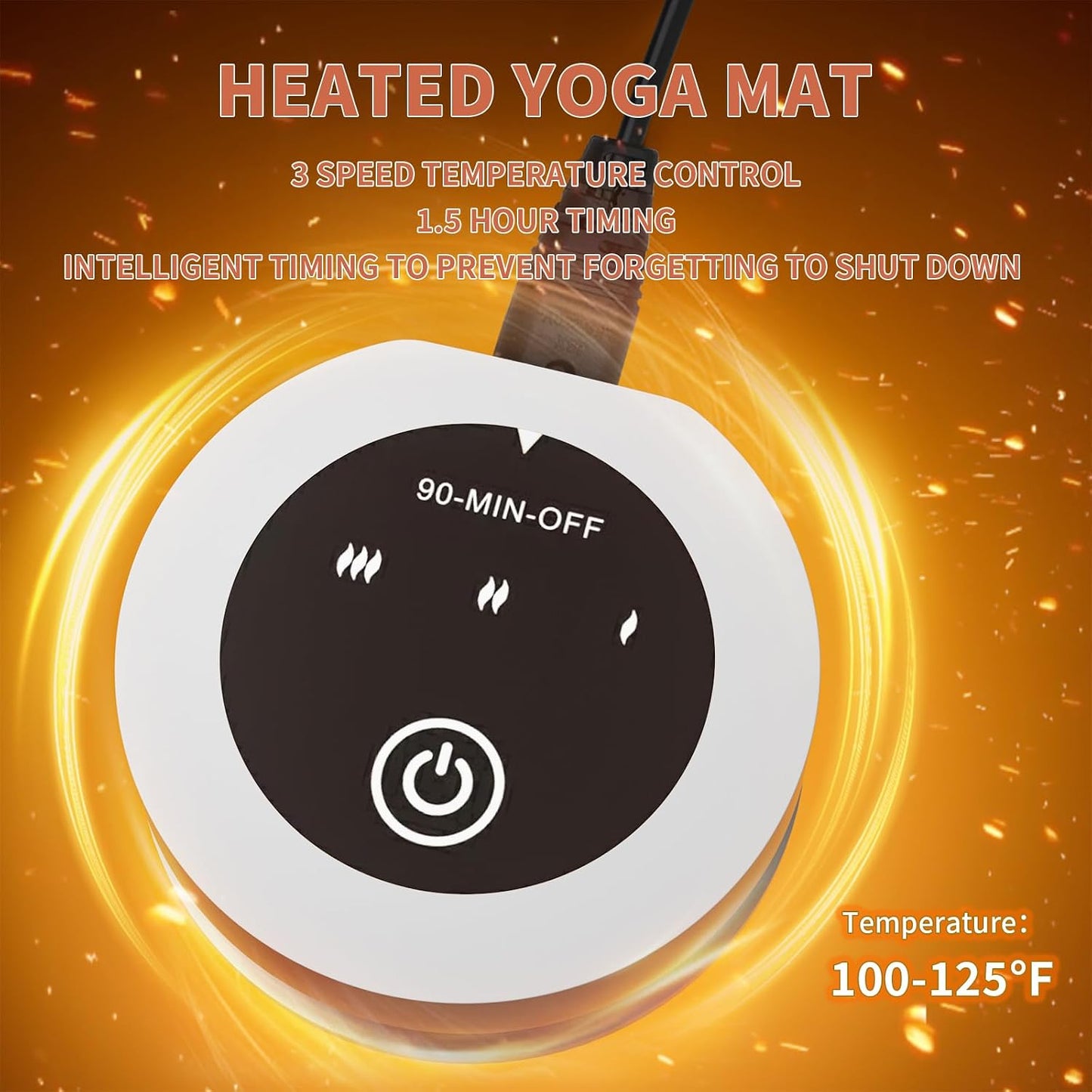 PAIDU Heating mat, Extra Large Anti Slip Electric Heating Yoga mat | Adjustable Temperature Heated Floor mat,Foot Warmer,Winter 120V Heated Rug Suitable for Yoga, Pilates,Exercise