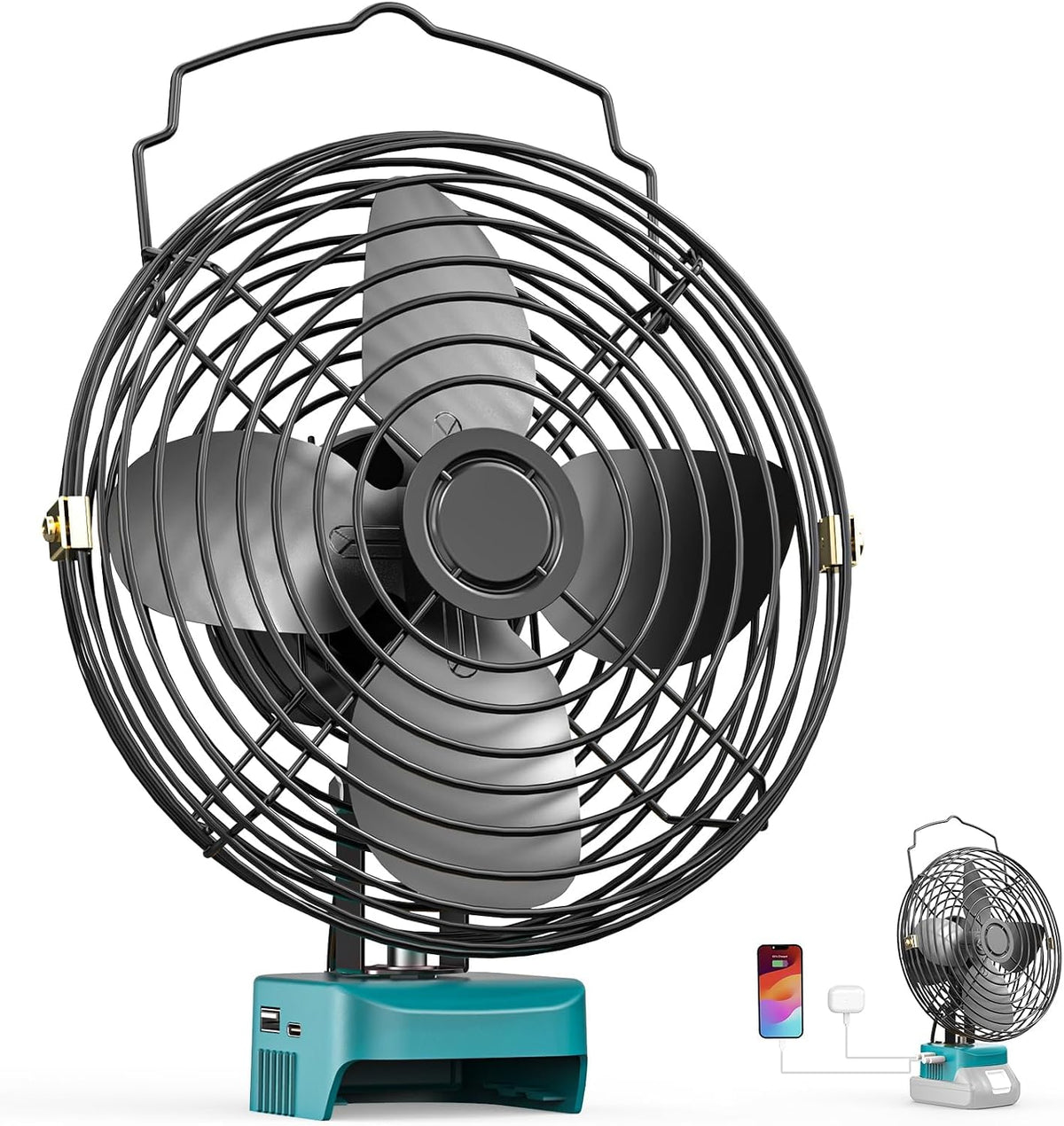 Ecarke 4" Clip Fan Compatible with Milwaukee 18V Battery (Tool Only) 3-Speed Cordless Clip-On Fan with 360° Rotation Low Noise Portable Desk Fan for Camping Jobsite Tent Fishing Outdoor