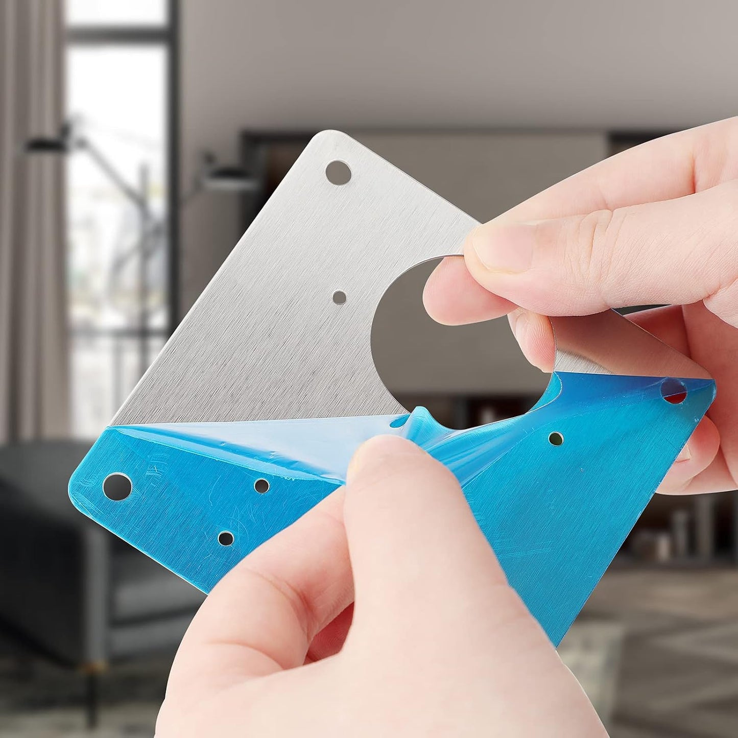 Cabinet Door Hinge Repair Plate, Saisn 4 Pack Stainless Steel Hinge Repair Reinforce Bracket Kit Kitchen Cupboard Hinge Door Fixing Plate with Mounting Screws