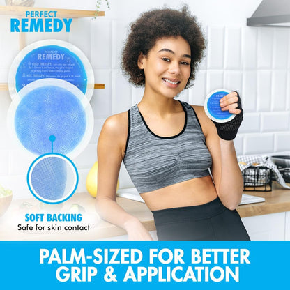 Perfect Remedy Gel Ice Packs for Injuries with Strap Cover, Flexible Hot Cold Compress, Soothing Soft Ice Packs for aid in Injuries Conditions, Alternative to Hot Water Bottles (Blue, Regular)