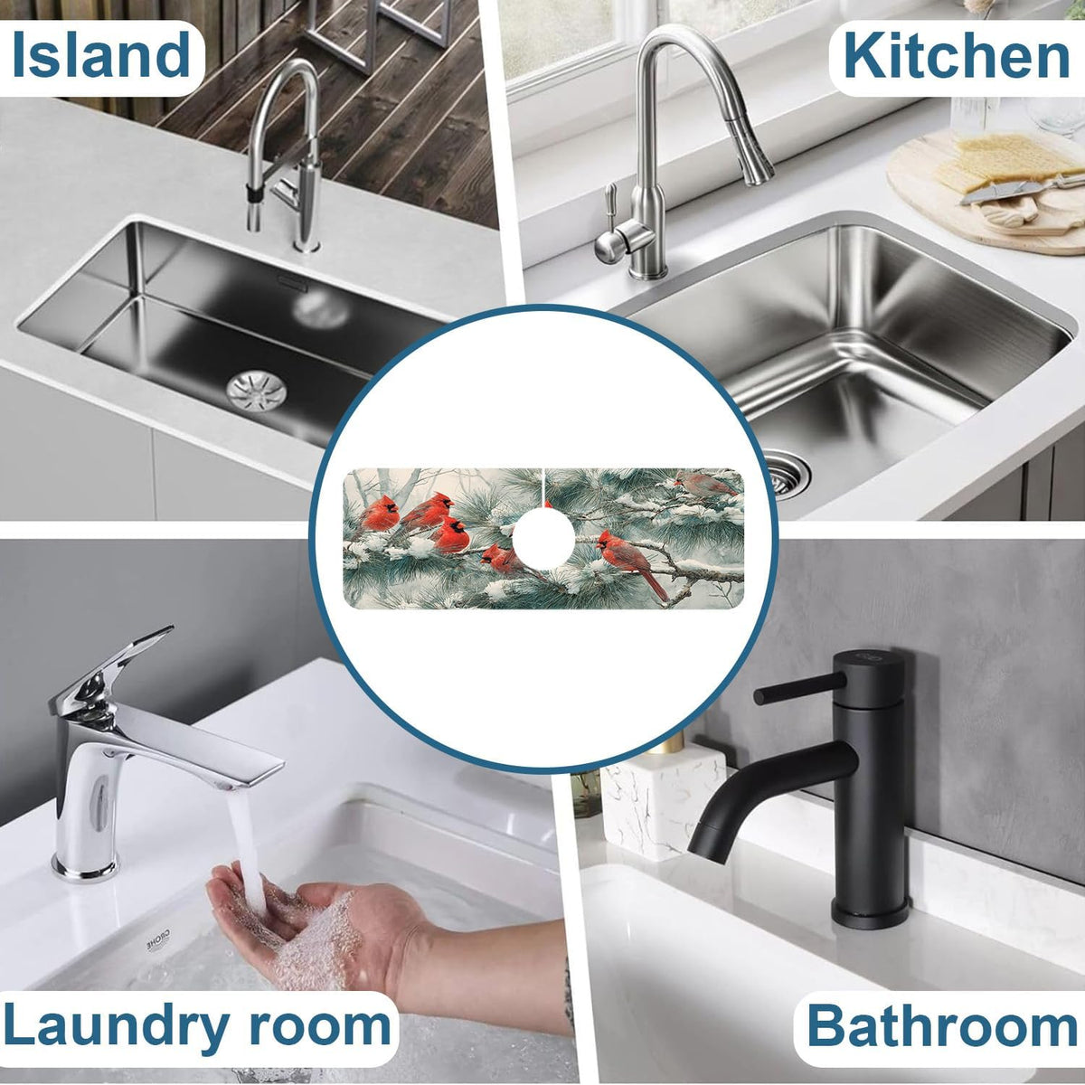 Faucet Mat for Kitchen Sink Absorbent Splash Guard Bathroom 23.5"X5.5"