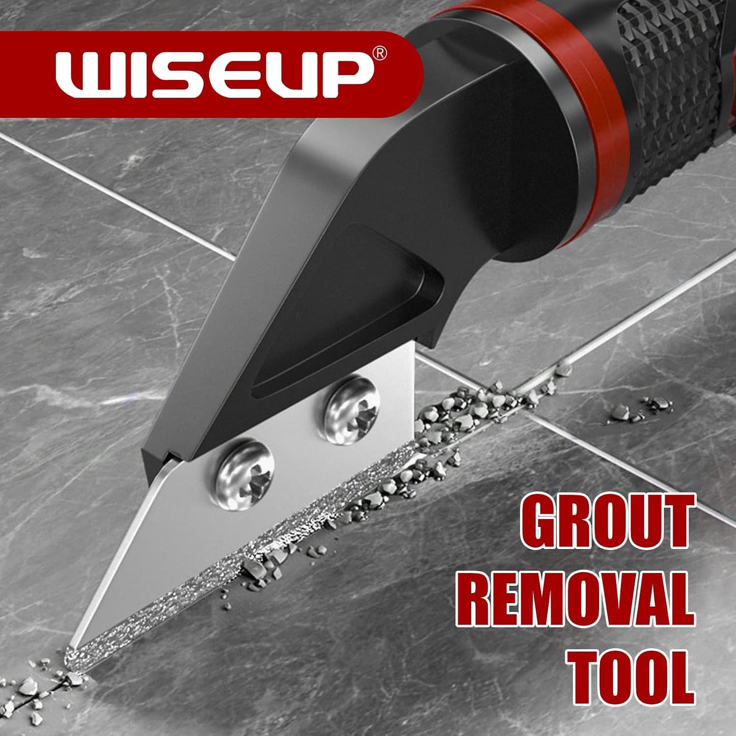 WISEUP Caulking Tool，6 in 1 Caulk Remover Tool with Grout Scraper，Brush | Caulking Tool Kit for Kitchen,Bathroom,Window,Door