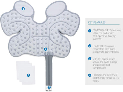 Ossur Cold Rush Cold Therapy Foot and Ankle Pad | Ergonomic Pad for Post-Operative Pain and Swelling | Works with Cryotherapy and Cold Therapy Machines | Includes Hose Connectors and Elastic Straps