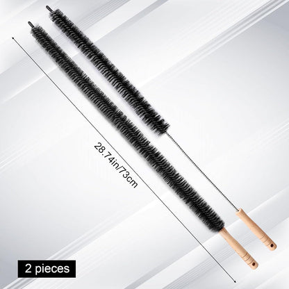 2pcs Bendable Radiator Brush, Include 1pcs Long Brush Head Radiator Dusters and 1pcs Long Handle Dryer Vent Lint Cleaners for Dryer Vents Refrigerator Coil Stair Rails Furniture