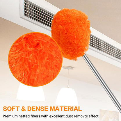 Ceiling Fan Cleaner Duster Reusable Microfiber Ceiling Fan Blade Cleaner Removable Duster with Extension Pole Adjusts 13 to 49.7 Inch for Cleaning Walls Bookshelves Furniture Door Window Top (Blue)