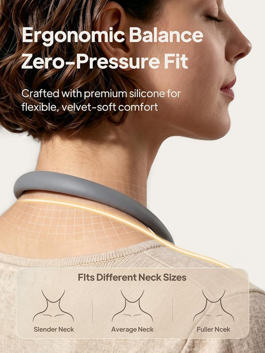Neck Reading Light - Flexible Neck Book Light in Bed 3 Colors Hands free | Flexible Silicone Neck Holder, Stepless Dimming, 10 Brightness, 1H Timer, 80H Rechargeable, 2000mAh, USB-C, Eye Care