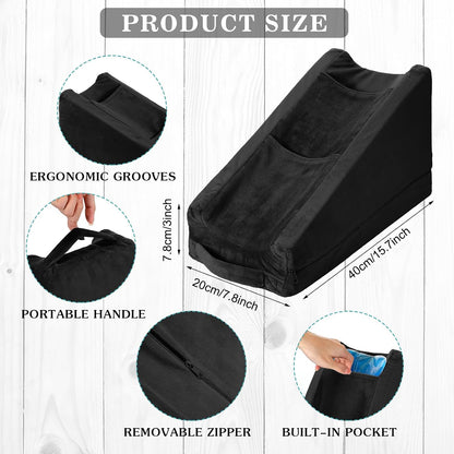 Buryeah Dark Gray Arm Elevation Pillow 2 Pocket, Plush Material