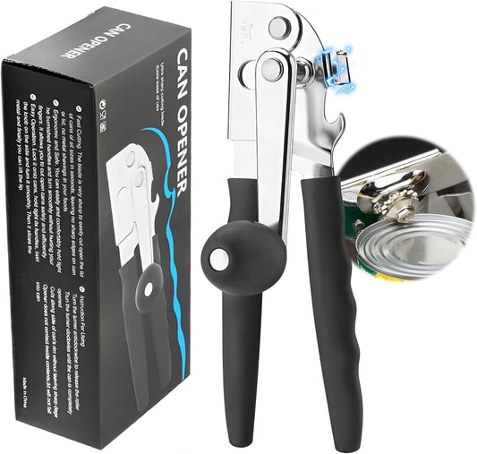 Commercial Can Opener Manual Heavy Duty for Seniors for Kitchen | Stainless Steel Hand Crank Can Opener Smooth Edge Can Opener for Restaurant for Big Cans for Arthritics