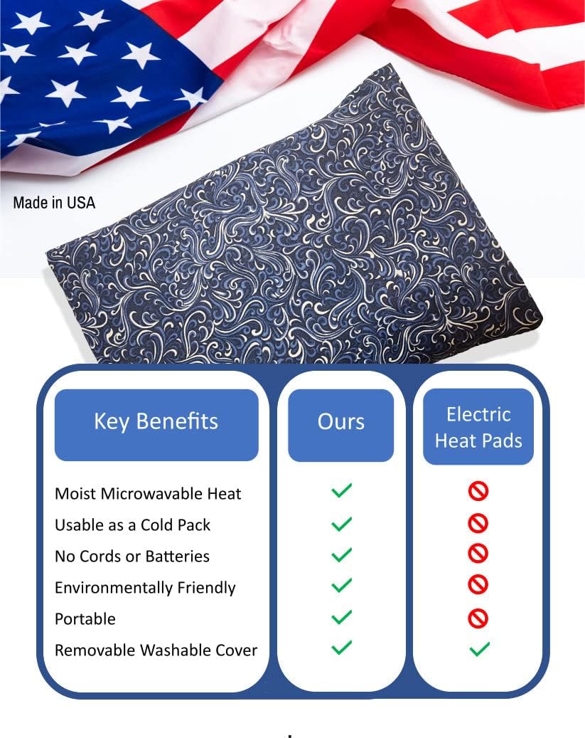 Microwavable Corn Filled Heating Pad and Cold Pack/Washable 100% Cotton Cover (Cross Hatch - Mint, 7.5in W x 11in L)