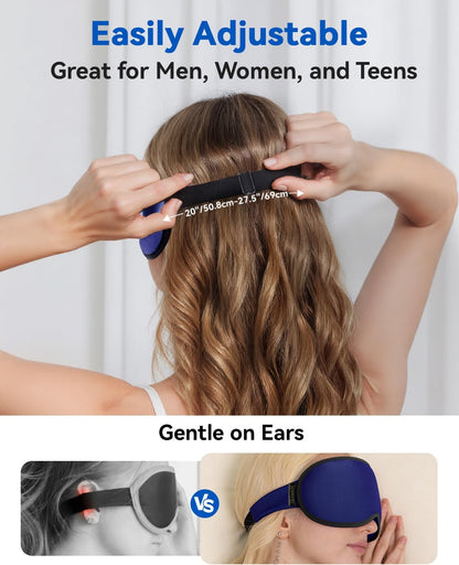 FACEMOON 3D Blackout Weighted Sleep Mask, Airplane Travel & Nurse Essential