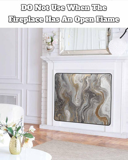Magnetic Fireplace Cover Sage Green Marble Fireplace Screen Decorative Abstract Fluid Art Insulation Fireplaces Blocker Blanket Save Energy Fireplaces Draft Stopper Covers for Living Room 36x30 Inch
