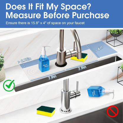 24 Inch Kitchen Sink Splash Guard, Sink Splash Guard Behind Faucet, Silicone Faucet Handle Drip Catcher Tray Mat for Kitchen, Bathroom Counter, Dark Gray, 23.6" x 4"