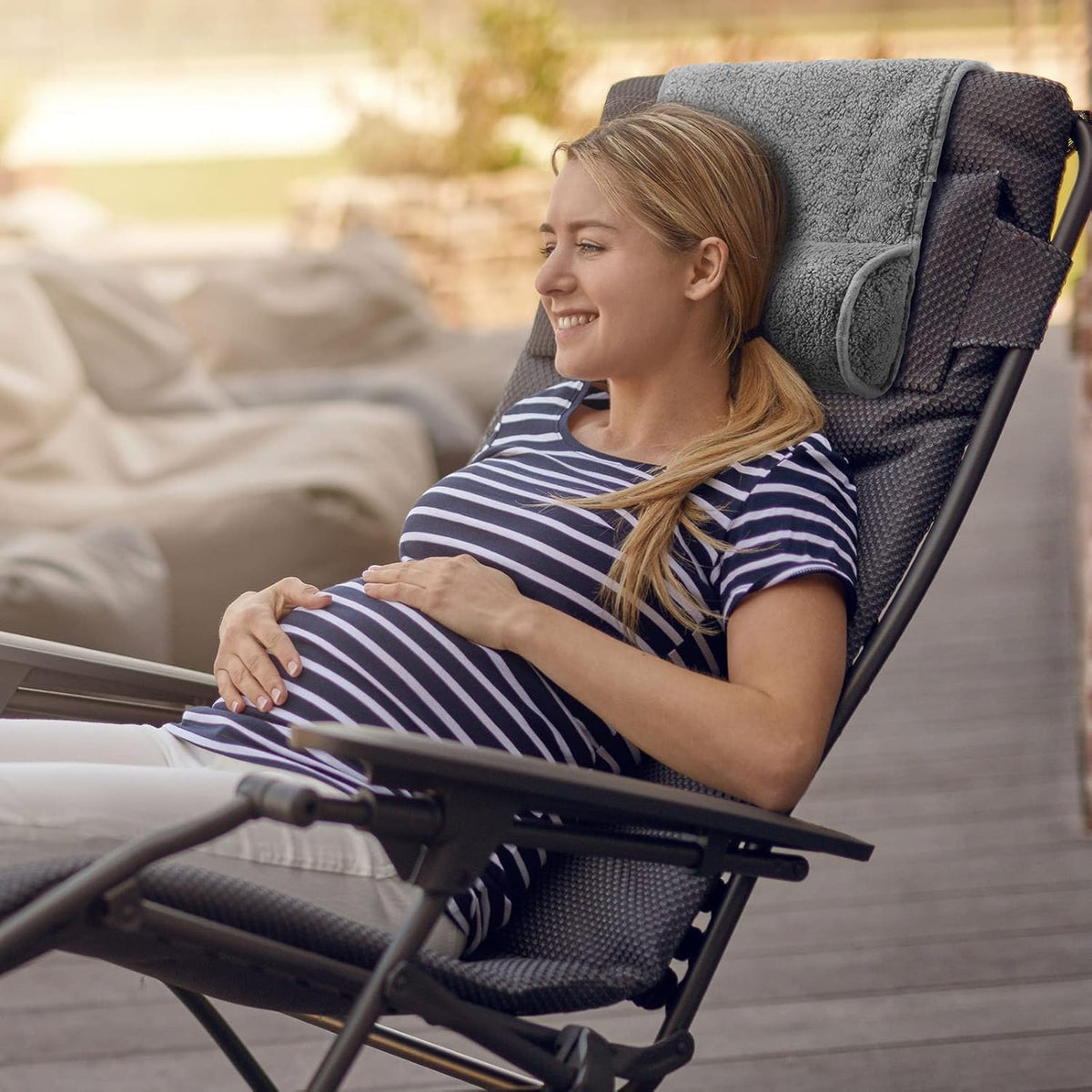 Weysat Head Neck Pillow for Recliner Chair Head Rest Roll, Gray
