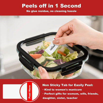 Removable Freezer Labels with Dispenser, 1" x 2", 1 Box (Blank) | Writable, remove no residue, waterproof & oilproof, easy peel-off design, 500 labels per box, for meal prep containers