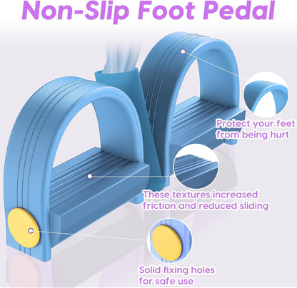 Pedal Resistance Band with Handles, 6-Tubes Natural Rubber Exercise Bands | Upgrade Foot Pedal Resistance Bands for Working Out, Multifunction Fitness Equipment for Abdomen, Waist, Arm, Leg, Pilates