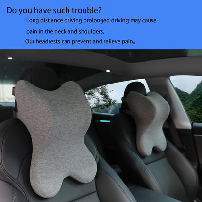 Car Neck Pillow for Driving Gaming Chair Headrest Pillow Office Chair Neck Pillow Ergonomic Design Double Straps Design Suitable for Different Heights