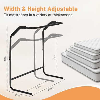 Blanket Lifter for Feet Under Mattress with 4 Clips–Extra-wide Foot Tent Keep Blankets Off Feet, Height Width Adjustable Bed Cradle Lift Bar Sheet Support for Enhanced Foot Toe Leg and Knee Comfort
