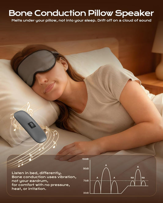 ByteWave Bone Conduction Under Pillow Speaker, Bluetooth 5.3 Sleep Device
